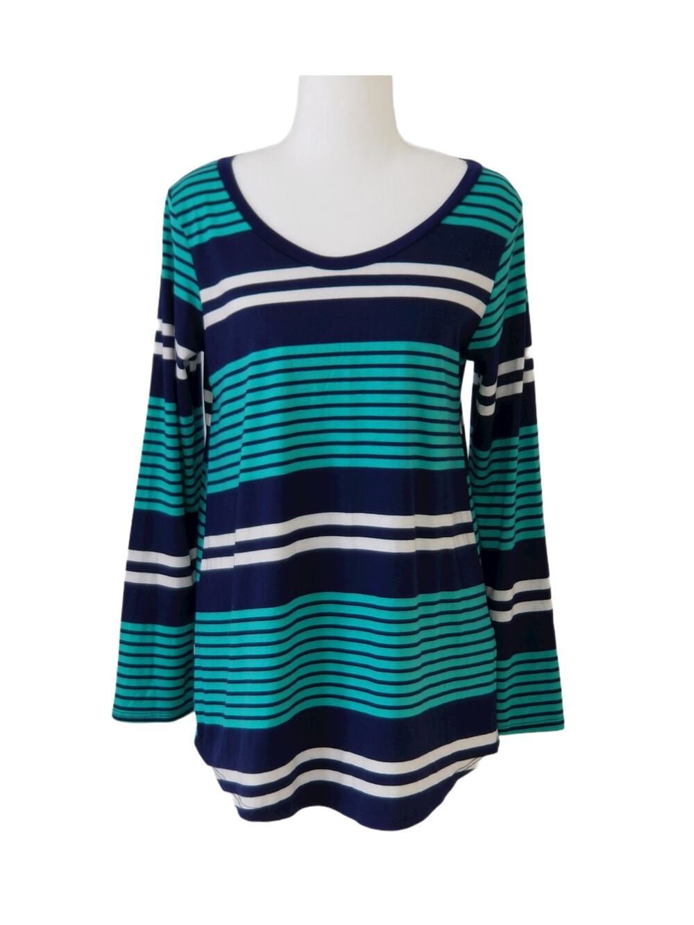 CHRIS & CAROL STRIPED TUNIC GREEN AND BLACK - Size M